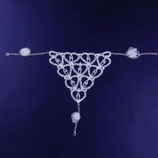 Diamond & Crystal Hearts Thong